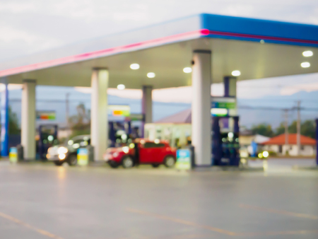 gas station blur for backgroundの写真素材