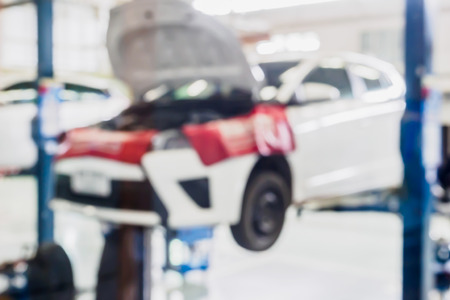 car service centre blurred backgroundの写真素材