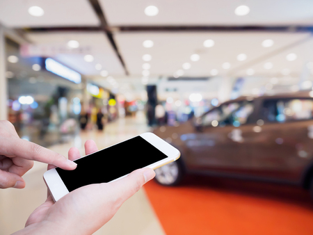 car showroom blur for backgroundの写真素材