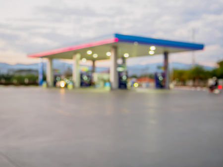 gas station blur for backgroundの写真素材