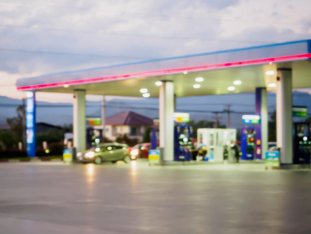 gas station blur for backgroundの写真素材