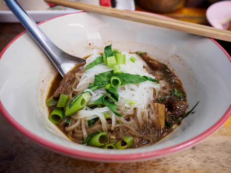 thai style beef noodles soup