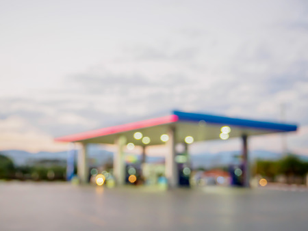 gas station blur for backgroundの写真素材