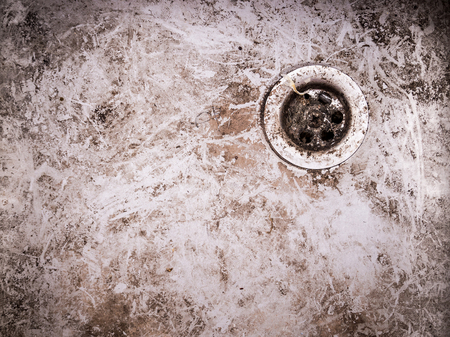 very old grunge dirty with rusty metal drainの写真素材