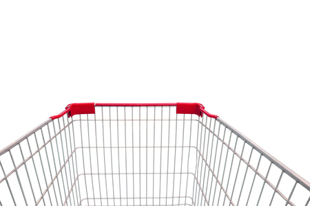 shopping cart isolated on white backgroundの写真素材
