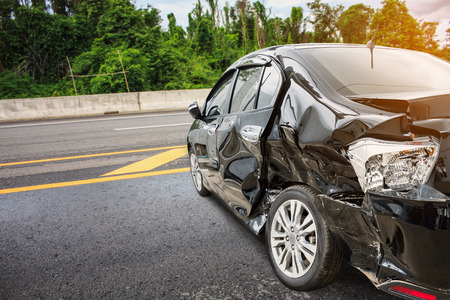 car crash accident on the roadの写真素材