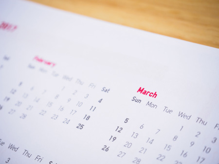 Months and dates on calendar new year 2017の写真素材