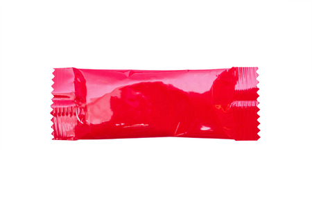 tomato or chilli sauce ketchup sachet packageの写真素材