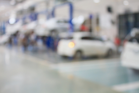 car repair maintenance service center blurred backgroundの写真素材