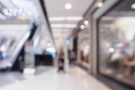 Abstract blur defocused shopping mall interior backgroundの写真素材
