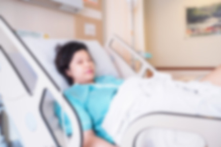 woman patient in the hospital blurred for backgroundの写真素材