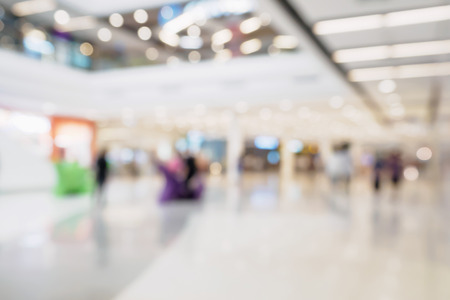 Abstract blur defocused shopping mall interior backgroundの写真素材