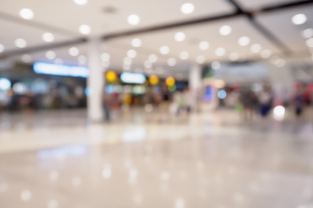 Abstract blur defocused shopping mall interior backgroundの写真素材