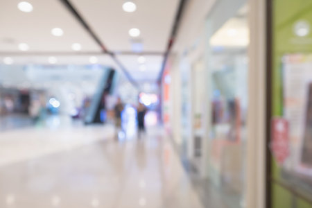 Abstract blur defocused shopping mall interior backgroundの写真素材