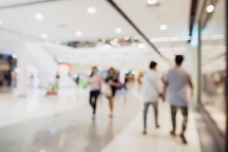 Abstract blur defocused shopping mall interior backgroundの写真素材
