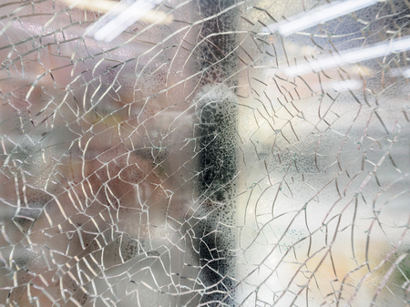 Broken refrigerator glass の写真素材