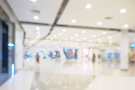 Abstract blur defocused shopping mall interior backgroundの写真素材