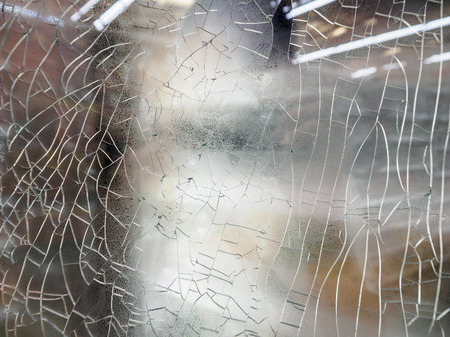Broken refrigerator glass の写真素材