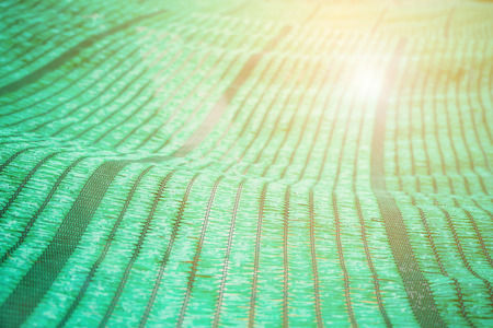Close up Green Shading Net protect sun lightの写真素材