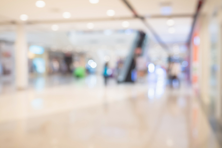 Abstract blur defocused shopping mall interior backgroundの写真素材