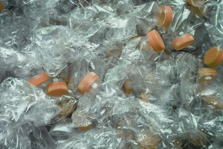 plastic bottles recycle background conceptの写真素材