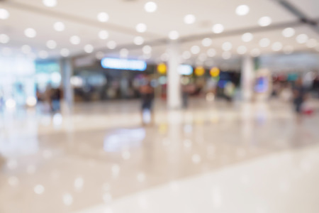 Abstract blur defocused shopping mall interior backgroundの写真素材