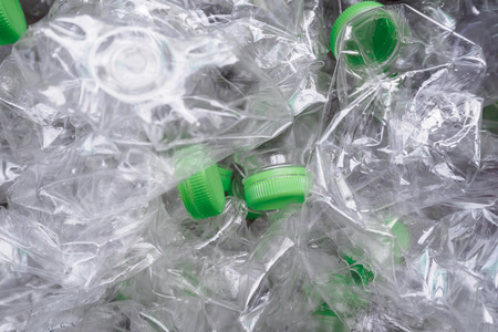 plastic bottles recycle background conceptの写真素材