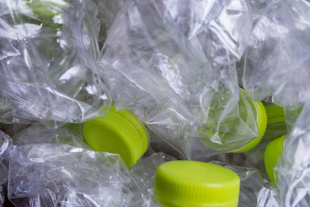 plastic bottles recycle background conceptの写真素材