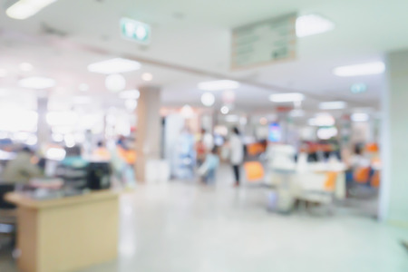 hospital clinic interior blur abstract medical backgroundの写真素材