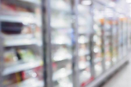 Abstract supermarket refrigerator for storage frozen food product in grocery storeの写真素材
