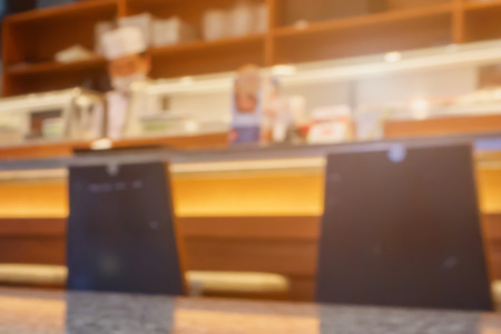Japanese restaurant blur abstract defocused backgroundの写真素材