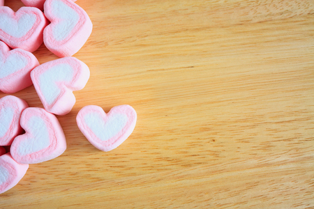 heart shape marshmallow for valentines backgroundの写真素材