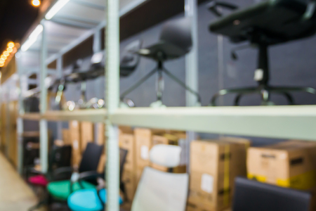 Office chair in furniture store showroom abstract blur backgroundの写真素材