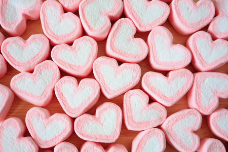 heart shape marshmallow for valentines backgroundの写真素材