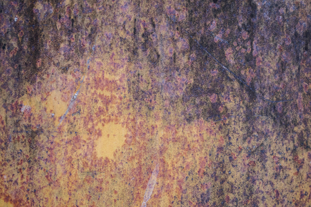 old rusty metal texture background with yellow color of construction machineの写真素材