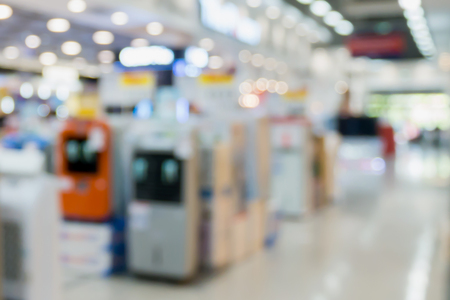 abstract blur electric fan in electronic store backgroundの写真素材