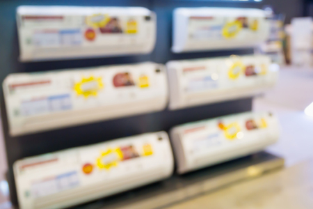 Abstract blur air condition in eletronic department of home improvement hardware storeの写真素材