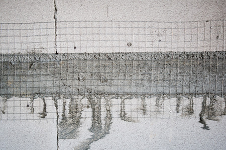 White autoclaved aerated lightweight concrete block with wire mesh for plastering to prevent wall...
