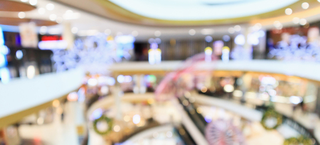 Abstract blur modern shopping mall interior defocused backgroundの写真素材