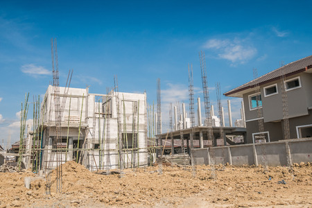 New House construction in building siteの写真素材