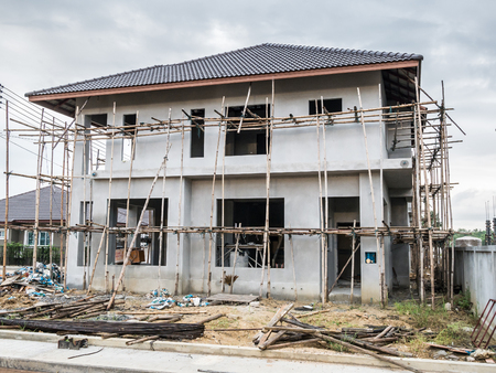 New House construction in building siteの写真素材