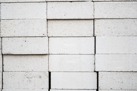 White autoclaved aerated lightweight concrete block stack textureの写真素材