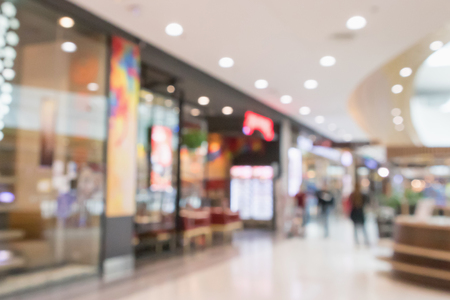 Abstract blur modern shopping mall interior defocused backgroundの写真素材