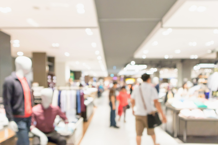 Abstract blur clothing boutique display interior of shopping mall backgroundの写真素材