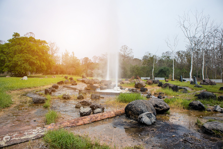 San Kamphaeng hot springs in Chiang Mai , Thailandの写真素材