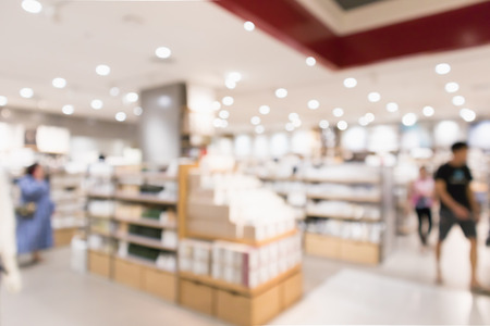 Abstract blur clothing boutique display interior of shopping mall backgroundの写真素材
