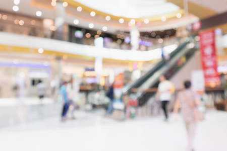 Abstract blur modern shopping mall interior defocused backgroundの写真素材