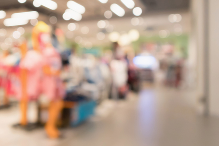 Abstract blur clothing boutique display interior of shopping mall backgroundの写真素材