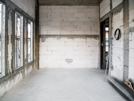 House under construction at building siteの写真素材