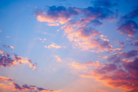 Abstract sunset sky with clouds nature backgroundの写真素材
